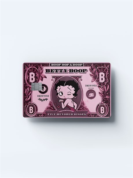 Betty Boop Pembe Dolar Kart Kaplama Sticker