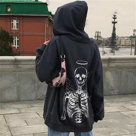 Gothic Angel Skeleton (Unisex) Kapşonlu Sweatshirt