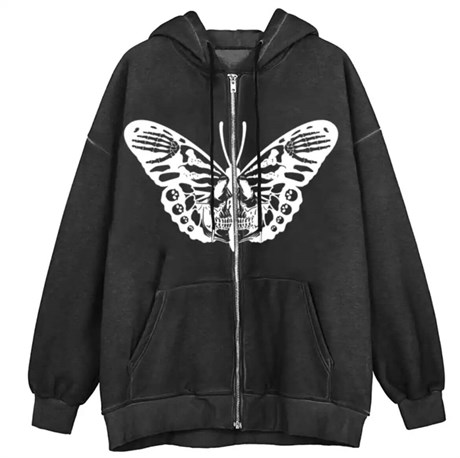 Gothic Kelebek (Unisex) Kapşonlu Sweatshirt