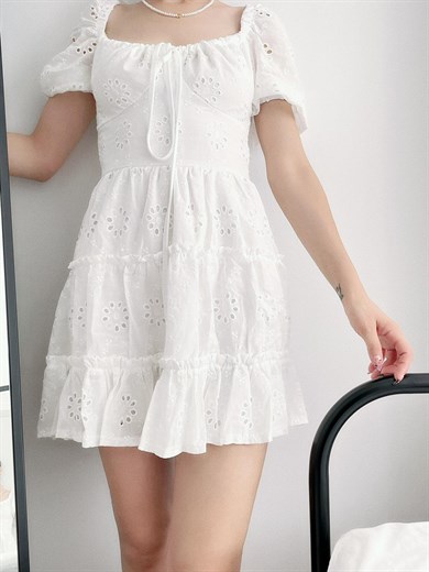 Beyaz Coquette Elbise