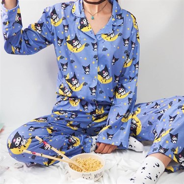 Kuromi Yarasa Kolaj Unisex Pijama Takımı