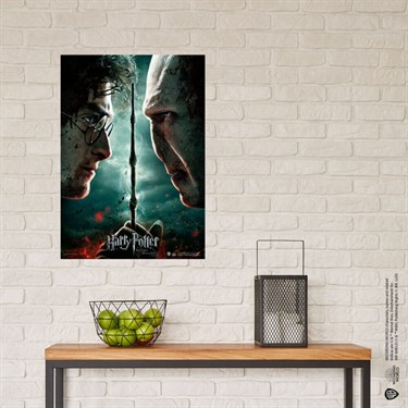 Lisanslı Kuşe Kağıt HD Baskı Harry Potter ve Ölüm Yadigarları Bölüm 2 Harry Potter ve Voldemort Posteri