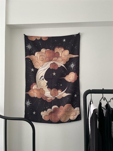 Moon and Sky Duvar Örtüsü - Wall Tapestry I 70 x 100 cm