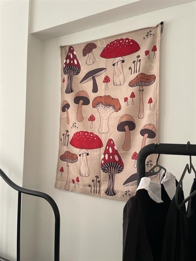 Mushroom Family Duvar Örtüsü - Wall Tapestry I 70 x 100 cm