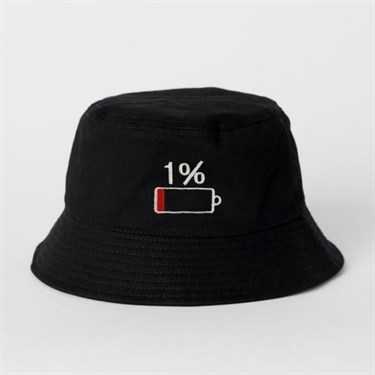 Yüzde 1 Şarj İşlemeli Bucket Şapka